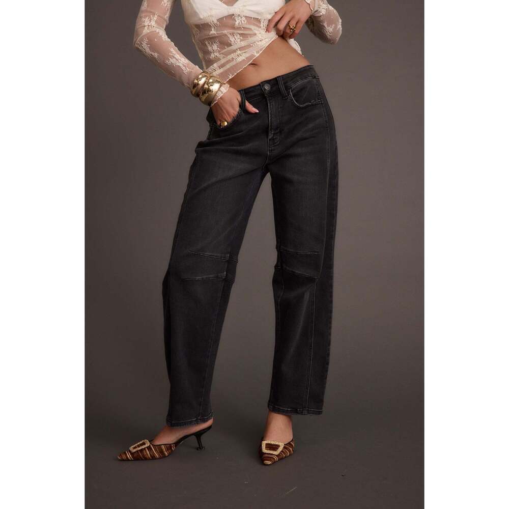 12th Tribe Muse Washed Black Barrel Denim Jeans Size 3030
